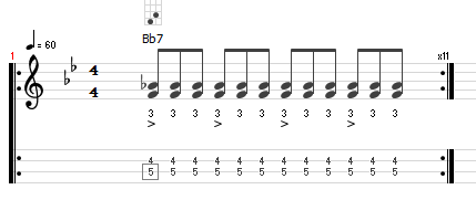image, notation and tab for lesson