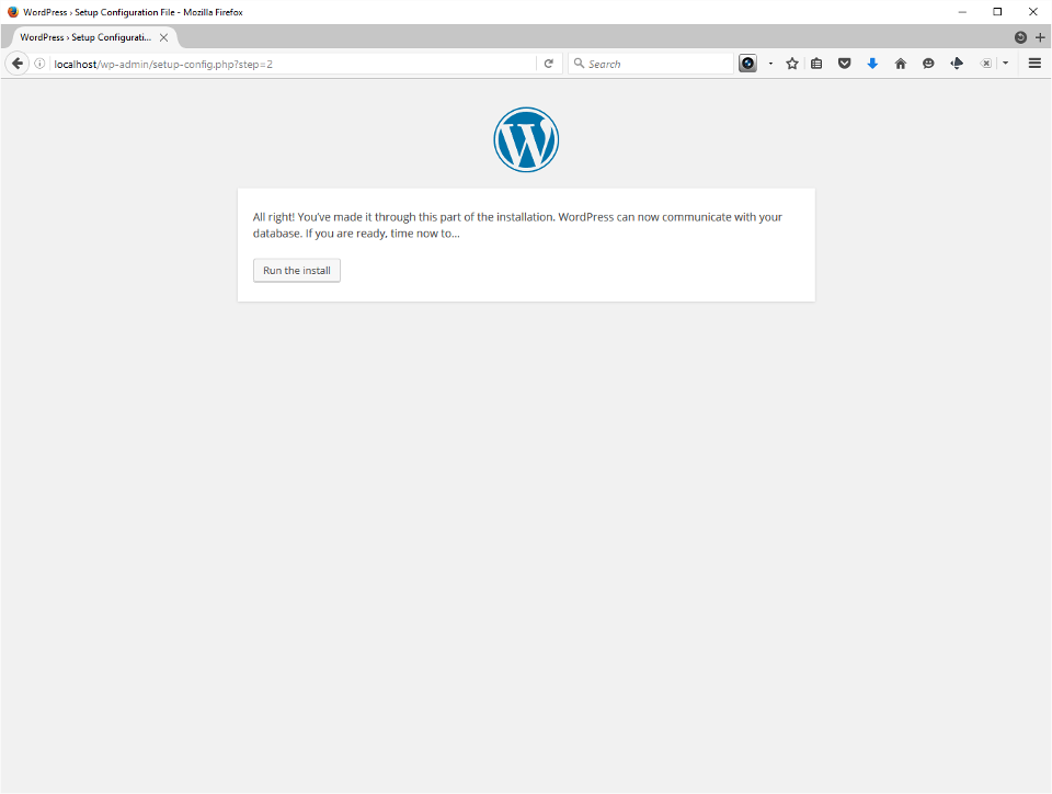 The screenshot shows everything's almost ready.